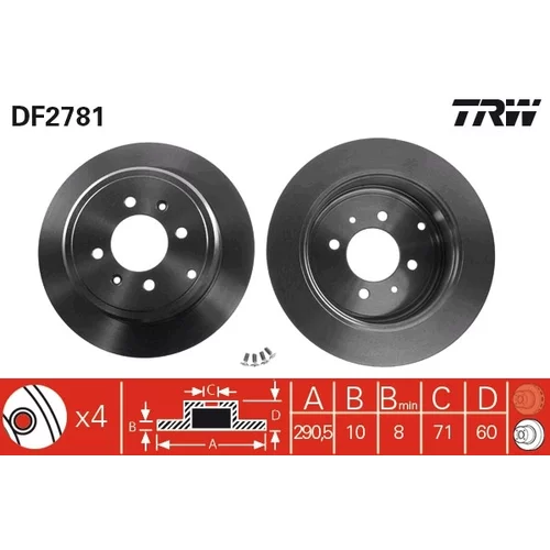 Brzdový kotúč DF2781 /TRW/