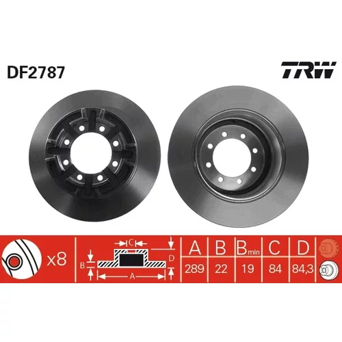 Brzdový kotúč TRW DF2787