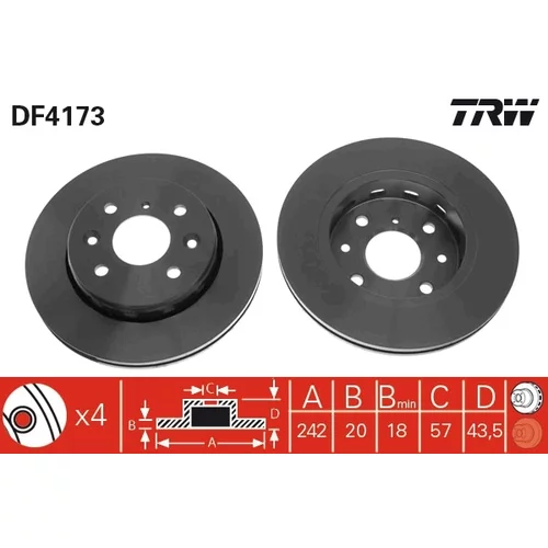 Brzdový kotúč TRW DF4173