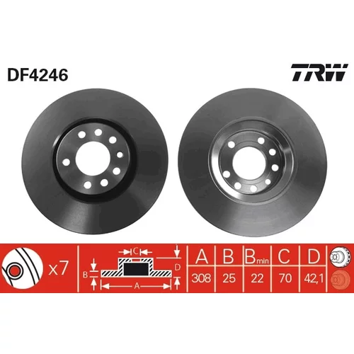 Brzdový kotúč TRW DF4246