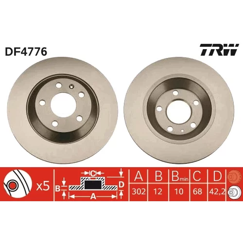 Brzdový kotúč TRW DF4776