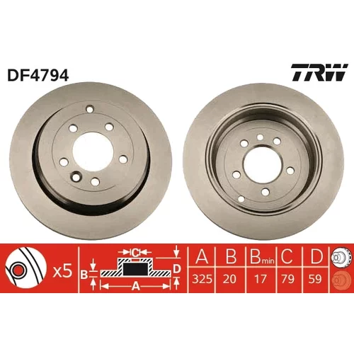 Brzdový kotúč TRW DF4794