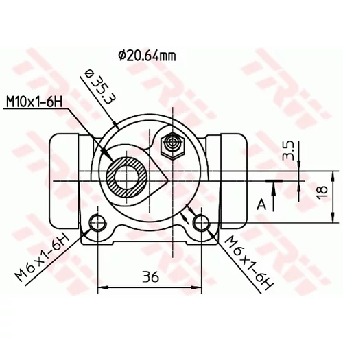 Brzdový valček kolesa TRW BWF162 - obr. 1