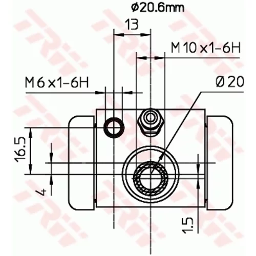 Brzdový valček kolesa TRW BWF317 - obr. 1