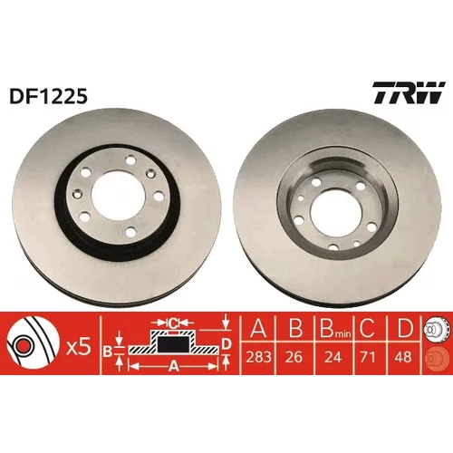 Brzdový kotúč DF1225 /TRW/