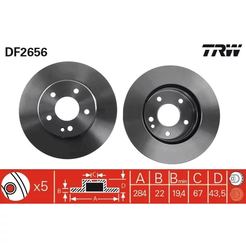 Brzdový kotúč TRW DF2656