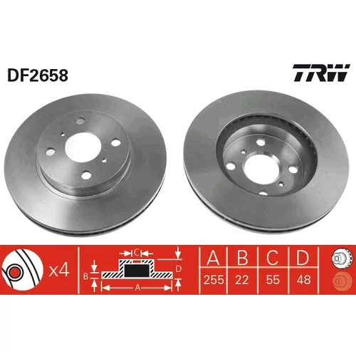 Brzdový kotúč TRW DF2658