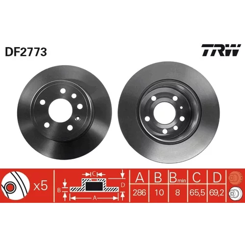 Brzdový kotúč TRW DF2773