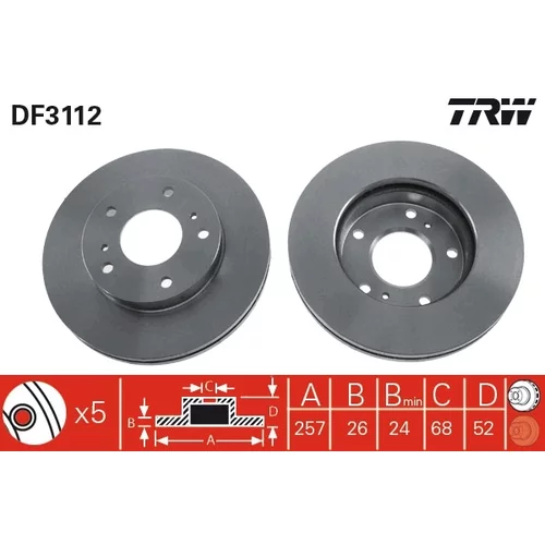 Brzdový kotúč TRW DF3112