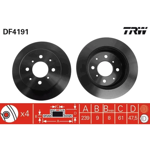 Brzdový kotúč TRW DF4191