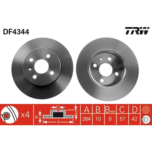 Brzdový kotúč TRW DF4344