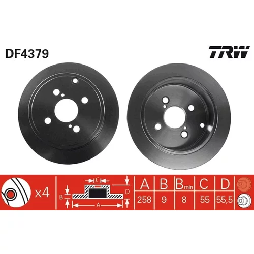 Brzdový kotúč DF4379 /TRW/