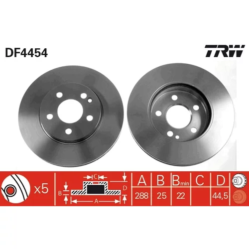 Brzdový kotúč TRW DF4454