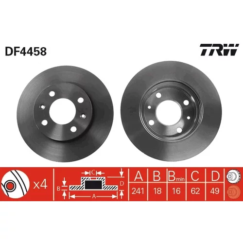 Brzdový kotúč TRW DF4458