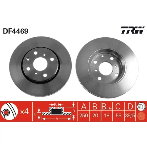 Brzdový kotúč TRW DF4469