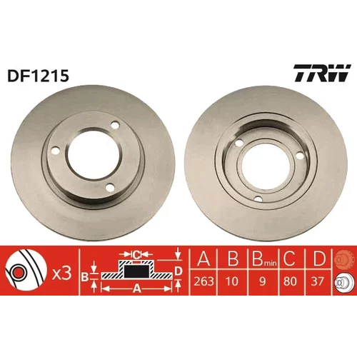 Brzdový kotúč TRW DF1215