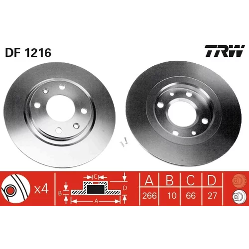 Brzdový kotúč TRW DF1216