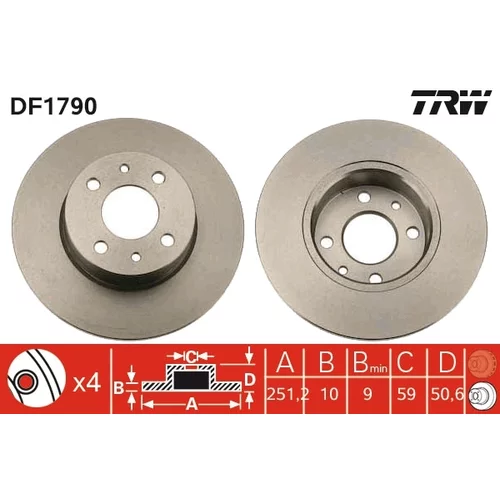 Brzdový kotúč TRW DF1790