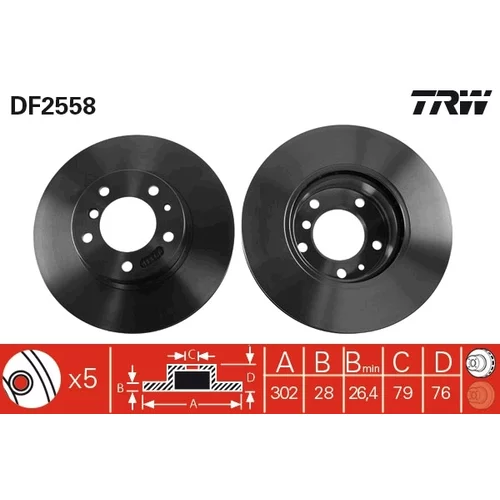 Brzdový kotúč TRW DF2558