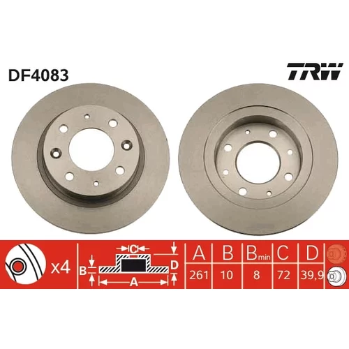 Brzdový kotúč TRW DF4083