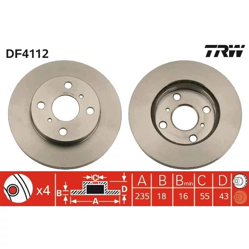 Brzdový kotúč TRW DF4112