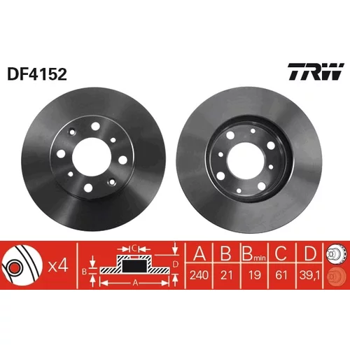 Brzdový kotúč TRW DF4152