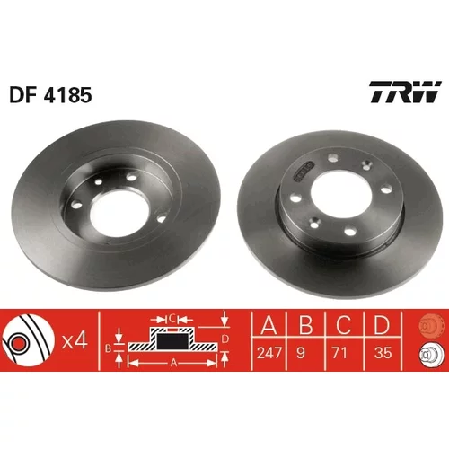 Brzdový kotúč TRW DF4185