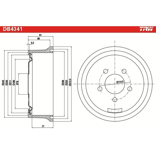 Brzdový bubon TRW DB4341 - obr. 1