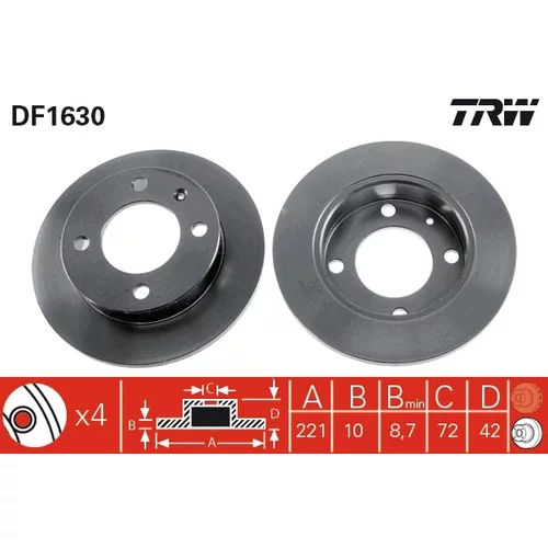 Brzdový kotúč TRW DF1630