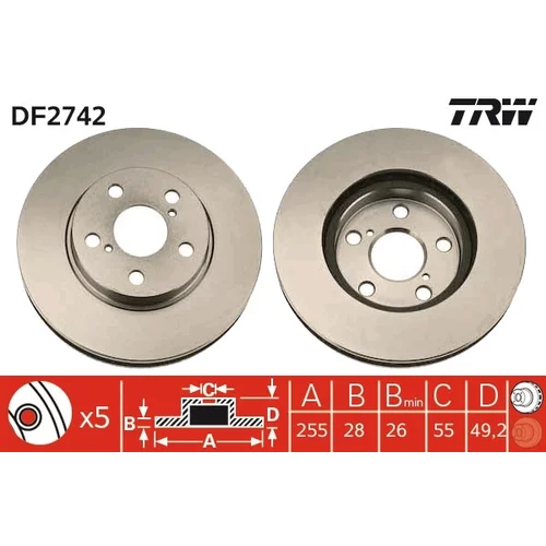 Brzdový kotúč DF2742 /TRW/