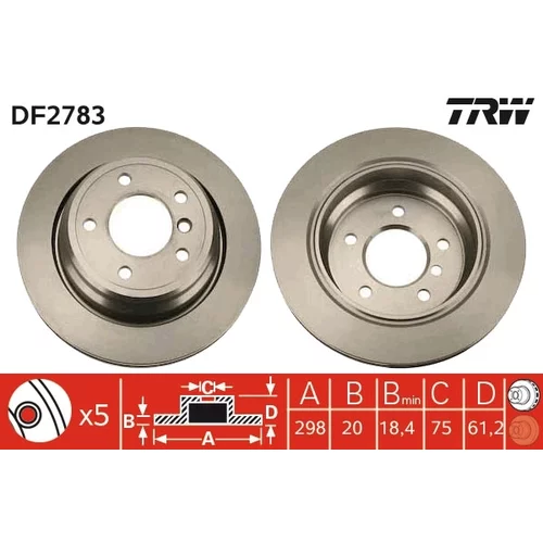 Brzdový kotúč TRW DF2783