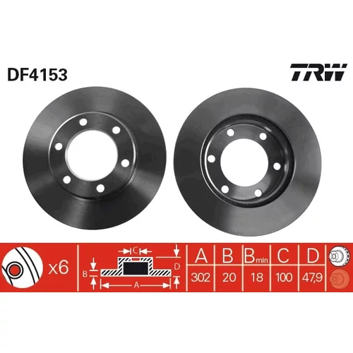 Brzdový kotúč TRW DF4153