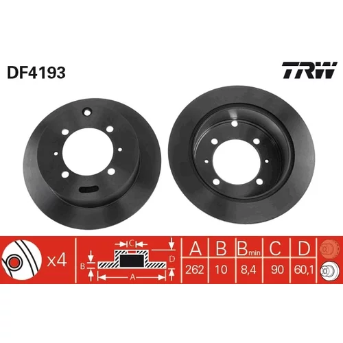 Brzdový kotúč TRW DF4193