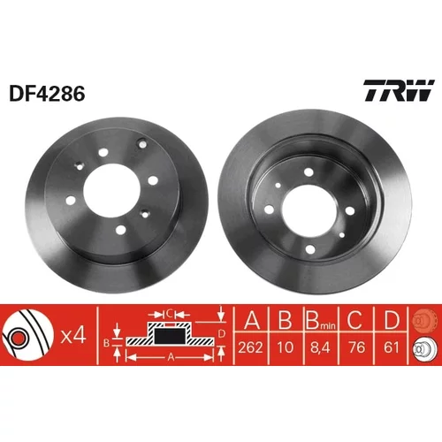 Brzdový kotúč TRW DF4286