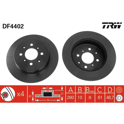 Brzdový kotúč TRW DF4402