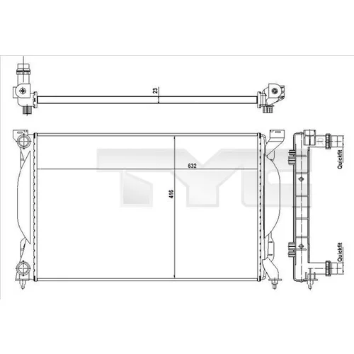 Chladič motora TYC 702-0012-R