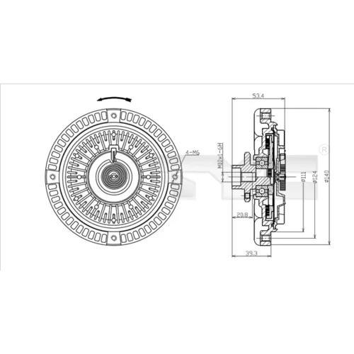 Spojka ventilátora chladenia 802-0059 /TYC/ - obr. 1