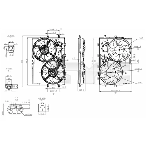 Ventilátor chladenia motora TYC 809-0039