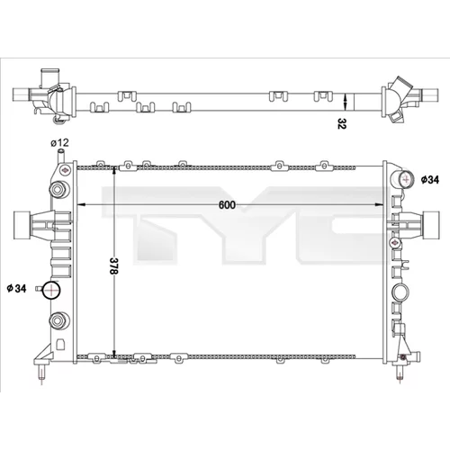 Chladič motora TYC 725-0040-R