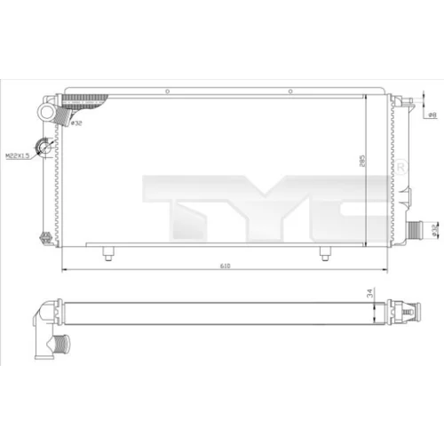 Chladič motora TYC 726-0014-R