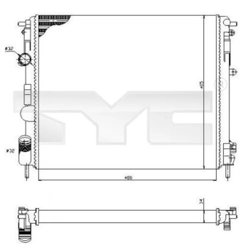 Chladič motora TYC 728-0053