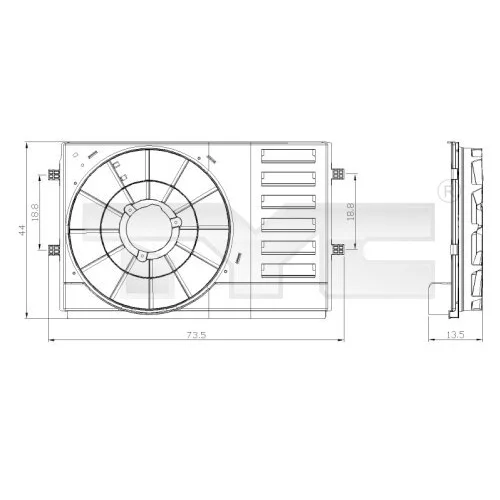 Držiak ventilátora chladiča TYC 837-0034-1