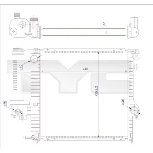Chladič motora TYC 703-0009-R