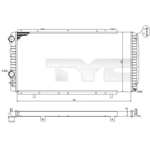 Chladič motora TYC 709-0014-R