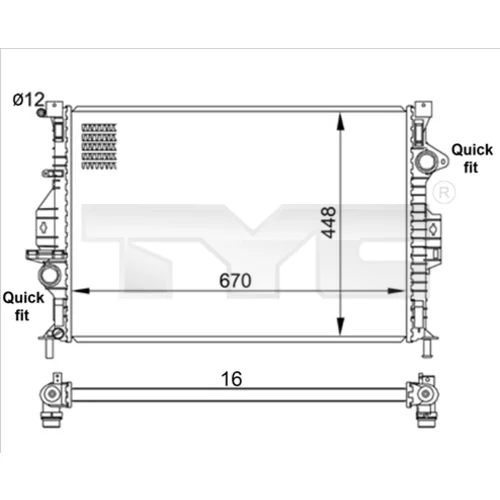 Chladič motora TYC 710-0057