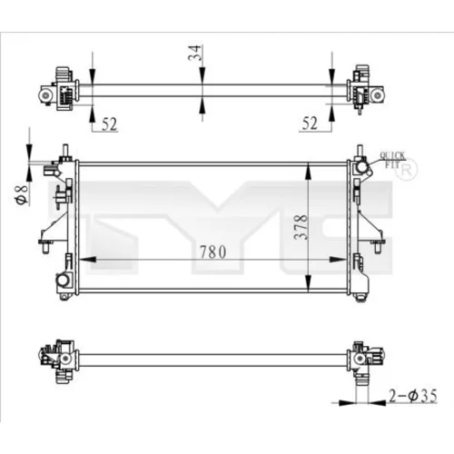 Chladič motora TYC 709-0020-R