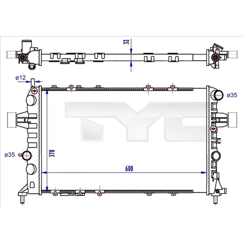 Chladič motora TYC 725-0041-R