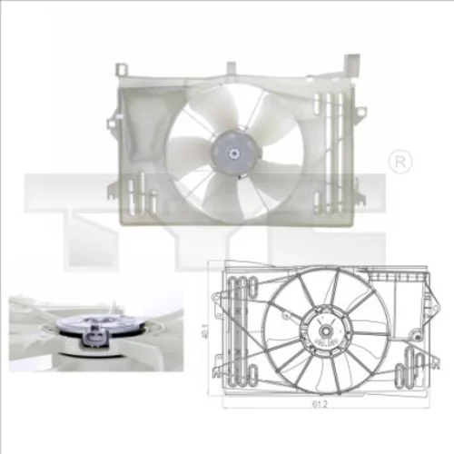 Ventilátor chladenia motora TYC 836-0013