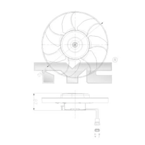 Ventilátor chladenia motora TYC 837-0025