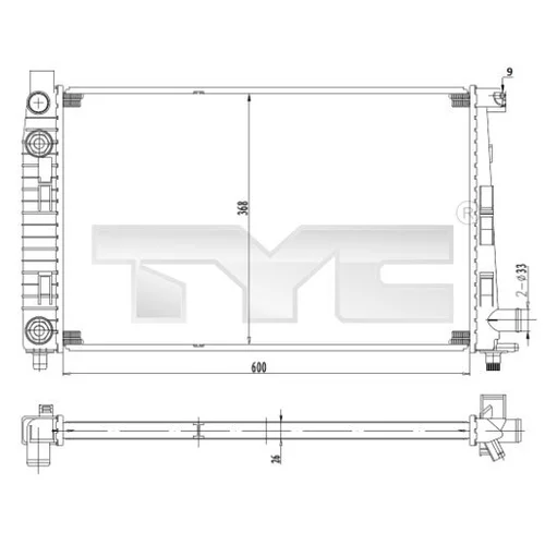 Chladič motora TYC 721-0012